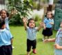 Children playing outdoors Starshine Montessori 90x80